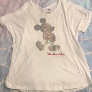 NWOT! Disney Parks Reversible Sequin Oversized Tee